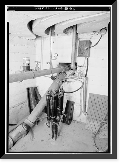 Hot Springs National Park, Bathhouse Row, Buckstaff Bathhouse: Mechanical & Piping Systems, State Highway 7, 1 Mile North of U.S. Highway 70, Hot Springs, Garland County, AR - 6 Antique Wall Art Pr