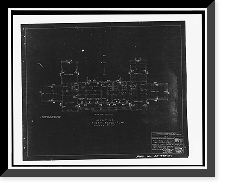 U.S. Naval Hospital, Corps Barracks, Park Boulevard, Balboa Park, San Diego, San Diego County, CA - 22, Vintage Print