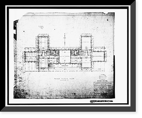 U.S. Naval Hospital, Corps Barracks, Park Boulevard, Balboa Park, San Diego, San Diego County, CA - 24, Antique Print