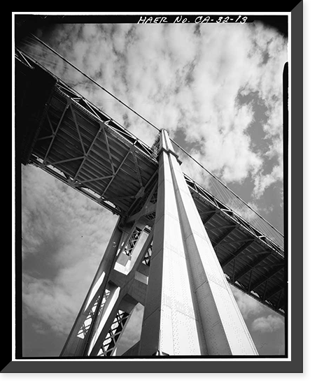 Historic Framed Print, San Francisco Oakland Bay Bridge, Spanning San Francisco Bay, San Francisco, San Francisco County, CA - 13,  17-7/8" x 21-7/8"