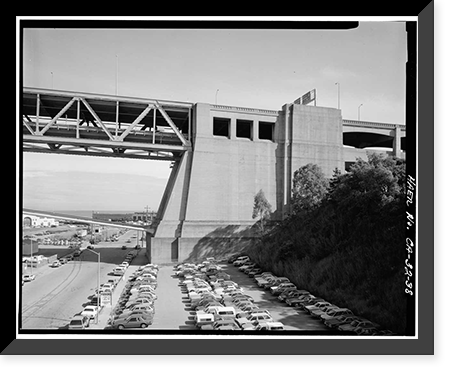 Historic Framed Print, San Francisco Oakland Bay Bridge, Spanning San Francisco Bay, San Francisco, San Francisco County, CA - 38,  17-7/8" x 21-7/8"
