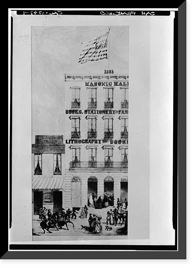 Historic Framed Print, Old Masonic Hall, Historic View, Montgomery Street, San Francisco, San Francisco County, CA,  17-7/8" x 21-7/8"
