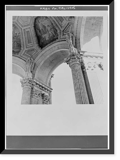 Palace of Fine Arts, Baker Street, San Francisco, San Francisco County, CA - 3 Classic, Antique Print