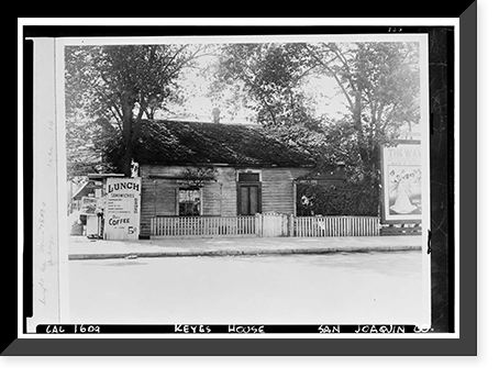 Keyes House, California & Market Streets, Stockton, San Joaquin County, CA, Antique Wall Art