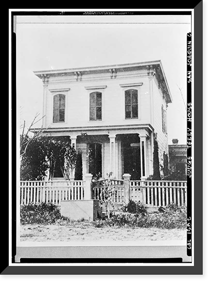 Judge Daniel S. Terry House, Fremont & Center Streets, Stockton, San Joaquin County, CA, Antique Print