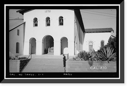 Mission San Luis Obispo de Tolosa, 782 Monterey Street, San Luis Obispo, San Luis Obispo County, CA, Historic Print