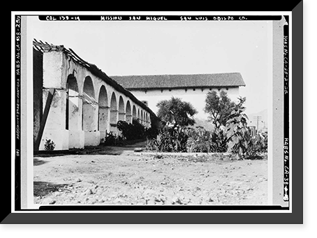 Mission San Miguel Arcangel, Highway 101, San Miguel vicinity, San Luis Obispo County, CA - 21 Classic, Vintage Print