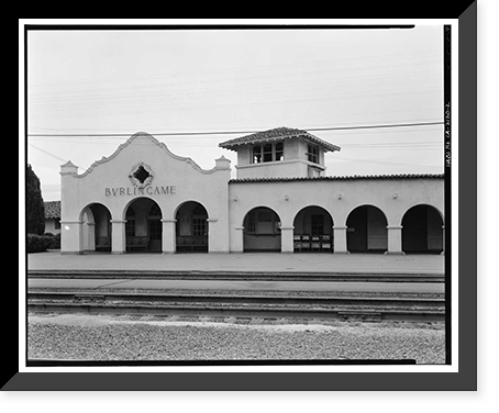 Southern Pacific Railroad Station, Burlingame Avenue & California Drive, Burlingame, San Mateo County, CA - 2, Historic Reproduction