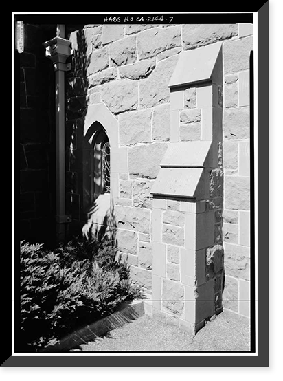 Historic Framed Print, St. Matthew's Episcopal Church, El Camino Real & Baldwin Street, San Mateo, San Mateo County, CA - 6,  17-7/8" x 21-7/8"