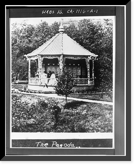 Historic Framed Print, Casa Grande, Pagoda, 21350 Almaden Road, New Almaden, Santa Clara County, CA,  17-7/8" x 21-7/8"