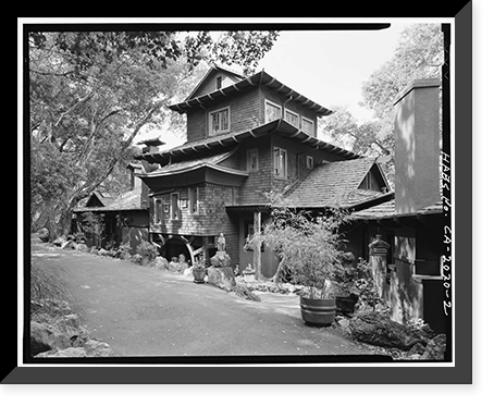 Historic Framed Print, Yung See San Fong (House), 16660 Cypress Way, Los Gatos, Santa Clara County, CA - 2,  17-7/8" x 21-7/8"