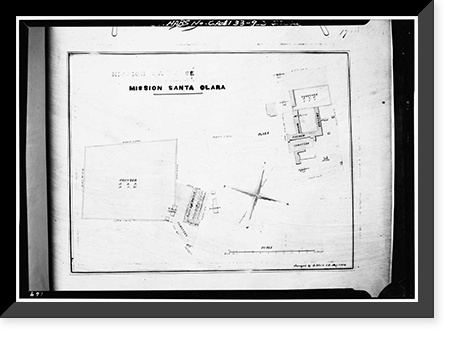Mission Santa Clara de Asis, Franklin & Grant Streets, Santa Clara, Santa Clara County, CA - 9, Antique Print