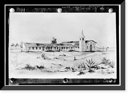 Mission Santa Clara de Asis, Franklin & Grant Streets, Santa Clara, Santa Clara County, CA - 13, Antique Print