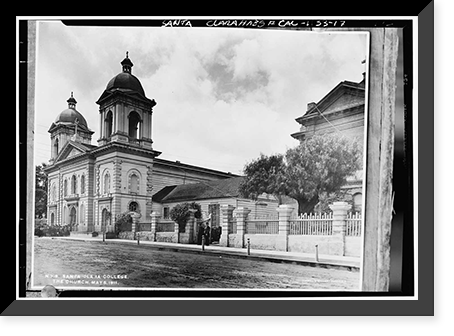 Mission Santa Clara de Asis, Franklin & Grant Streets, Santa Clara, Santa Clara County, CA - 17, Vintage Print