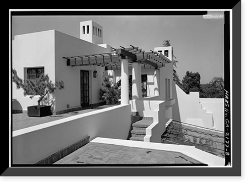 Historic Framed Print, Lou Henry Hoover House, San Juan Hill, Stanford, Santa Clara County, CA - 8,  17-7/8" x 21-7/8"