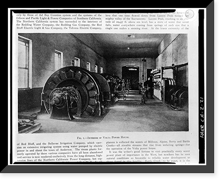 Battle Creek Hydroelectric System, Battle Creek & Tributaries, Red Bluff vicinity, Tehama County, CA - 21, Historic Reproduction