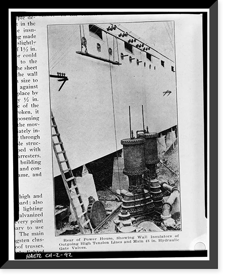 Battle Creek Hydroelectric System, Battle Creek & Tributaries, Red Bluff vicinity, Tehama County, CA - 92, Historic Reproduction
