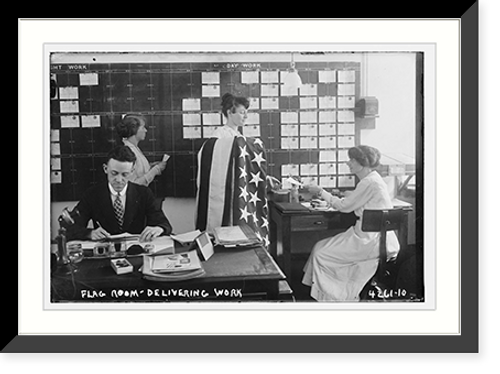 Historic Framed Print, Flag room .  delivering work,  17-7/8" x 21-7/8"