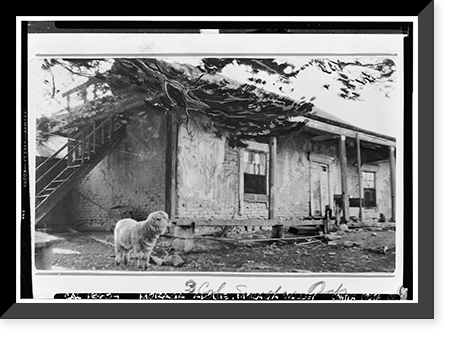 Historic Framed Print, Jose Joaquin Moraga Adobe, Moraga, Contra Costa County, CA,  17-7/8" x 21-7/8"
