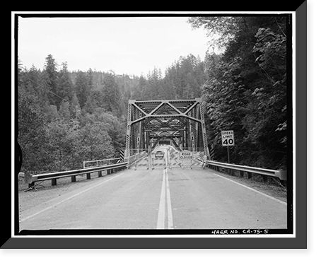 Smith River Bridge, CA State Highway 199 Spanning Smith River, Crescent City vicinity, Del Norte County, CA - 5, Vintage Wall Art