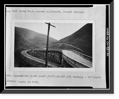 Carroll Overhead Bridge, Altamont Pass Road, Livermore vicinity, Alameda County, CA - 20 Classic, Vintage Wall Art