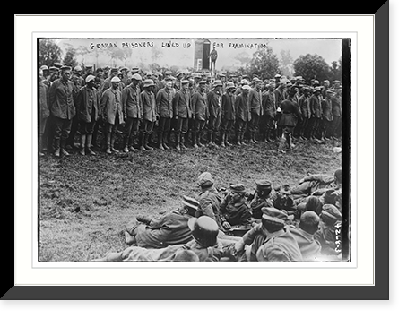 German prisoners lined up for examination, Antique Wall Art