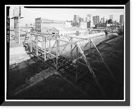 Delgany Street Railroad Bridge, Spanning Cherry Creek at Delgany Street, Denver, Denver County, CO - 2, Antique Poster