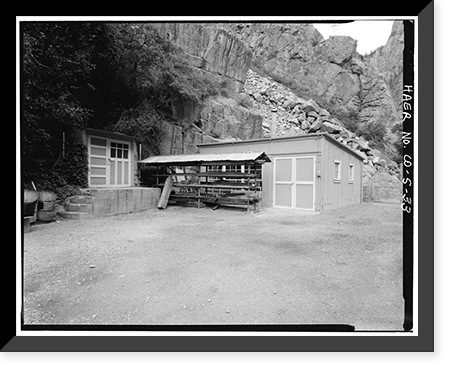 Historic Framed Print, Shoshone Hydroelectric Plant Complex, 60111 U.S. Highway 6, Glenwood Springs, Garfield County, CO - 33,  17-7/8" x 21-7/8"