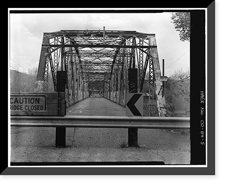 Linden Avenue Bridge, Spanning Purgatoire River on Linden Avenue, Trinidad, Las Animas County, CO - 5, Vintage Poster