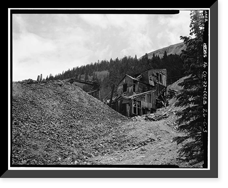 Mary Murphy Mining Complex, Mine Shaft House, Iron City (historical), Chaffee County, CO - 3, Historic Print