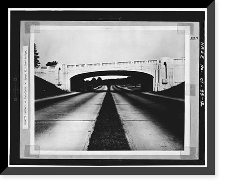 Merritt Parkway, Bridge No. 744, Spanning Merritt Parkway at Route 59, Fairfield, Fairfield County, CT - 12, Vintage Print