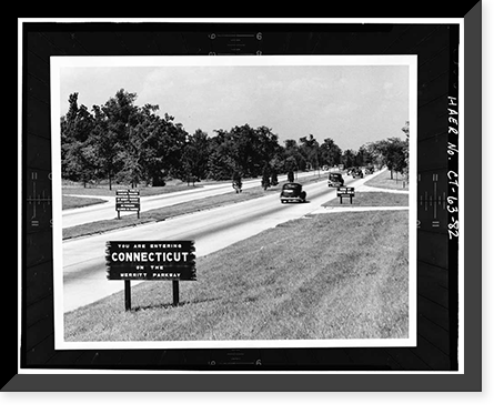 Merritt Parkway, Beginning in Greenwich & running 38 miles to Strat, Greenwich, Fairfield County, CT - 82 Classic, Historic Print