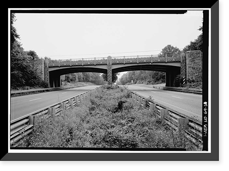 Merritt Parkway, Lake Avenue Bridge, Spanning Merritt Parkway at 4.71 mile mark, Greenwich, Fairfield County, CT, Historic Reproduction