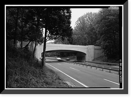 Merritt Parkway, Lapham Avenue Bridge, Spanning Merritt Parkway at State Route 165, New Canaan, Fairfield County, CT - 15 Classic, Antique Poster