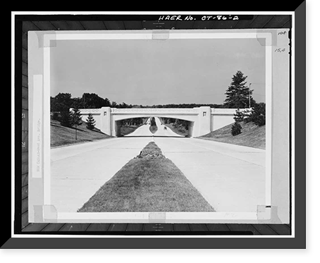 Merritt Parkway, Marvin River Road Bridge, Spanning Merritt Parkway, New Canaan, Fairfield County, CT - 2, Antique Print