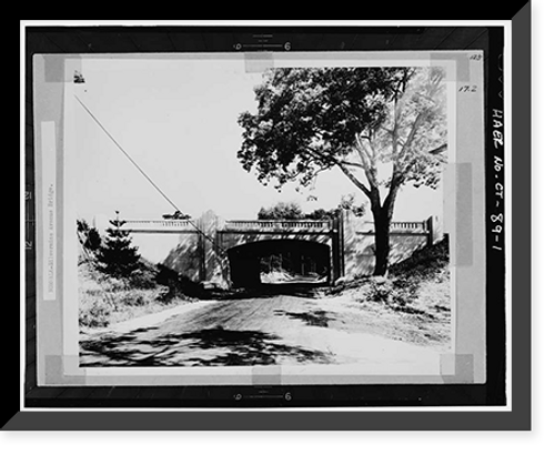 Historic Framed Print, Merritt Parkway, Silvermine Avenue Bridge, Spanning Silvermine Avenue, Norwalk, Fairfield County, CT,  17-7/8" x 21-7/8"