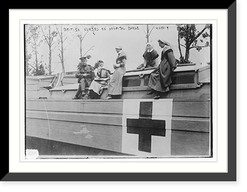 Historic Framed Print, British nurses on hosp. barge,  17-7/8" x 21-7/8"