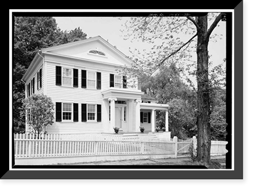 Historic Framed Print, Francis Jelliff House, 212 Center Street, Southport, Fairfield County, CT,  17-7/8" x 21-7/8"