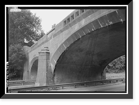 Historic Framed Print, Merritt Parkway, Frenchtown Road Bridge, Spanning Merritt Parkway, Trumbull, Fairfield County, CT - 3,  17-7/8" x 21-7/8"
