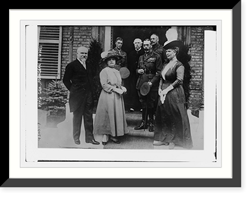 Historic Framed Print, King Geo., Poincare & wives,  17-7/8" x 21-7/8"