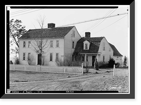 Historic Framed Print, Lieutenant William King Place, North Main Street, Suffield, Hartford County, CT,  17-7/8" x 21-7/8"