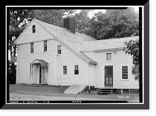 Historic Framed Print, Captain Jonathan Sheldon House, Sheldon Street, West Suffield, Hartford County, CT,  17-7/8" x 21-7/8"
