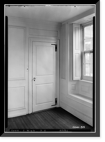 Historic Framed Print, Hezekiah Chaffee House, 108 Palisado Avenue, Windsor, Hartford County, CT - 5,  17-7/8" x 21-7/8"