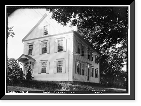 Historic Framed Print, Roberts House, Kent, Litchfield County, CT,  17-7/8" x 21-7/8"