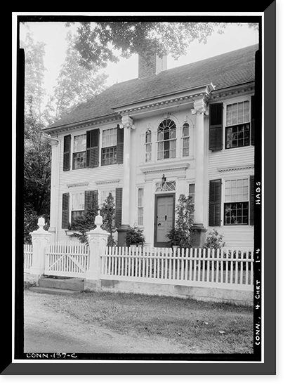 Historic Framed Print, Jonathan Warner House, Middlesex Turnpike, Chester, Middlesex County, CT - 4,  17-7/8" x 21-7/8"