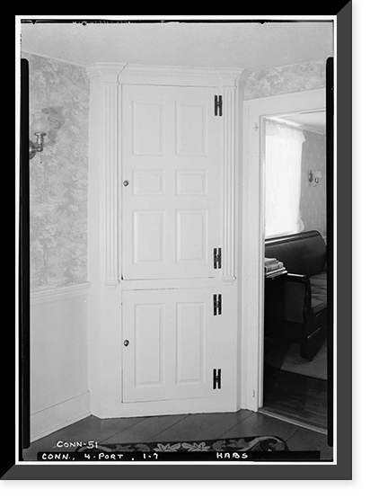 Historic Framed Print, Samuel Hall House, 478 Main Street, Portland, Middlesex County, CT - 7,  17-7/8" x 21-7/8"