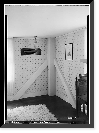 Historic Framed Print, Samuel Hall House, 478 Main Street, Portland, Middlesex County, CT - 8,  17-7/8" x 21-7/8"