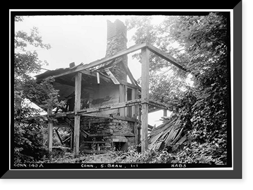 Historic Framed Print, Tolman House (Ruins), North Branford, New Haven County, CT,  17-7/8" x 21-7/8"