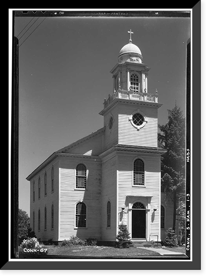 Historic Framed Print, Grace Episcopal Church, Dixwell Avenue, Hamden, New Haven County, CT,  17-7/8" x 21-7/8"