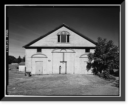 Historic Framed Print, Eli Whitney Armory, Barn, Whitney Avenue, Hamden, New Haven County, CT,  17-7/8" x 21-7/8"